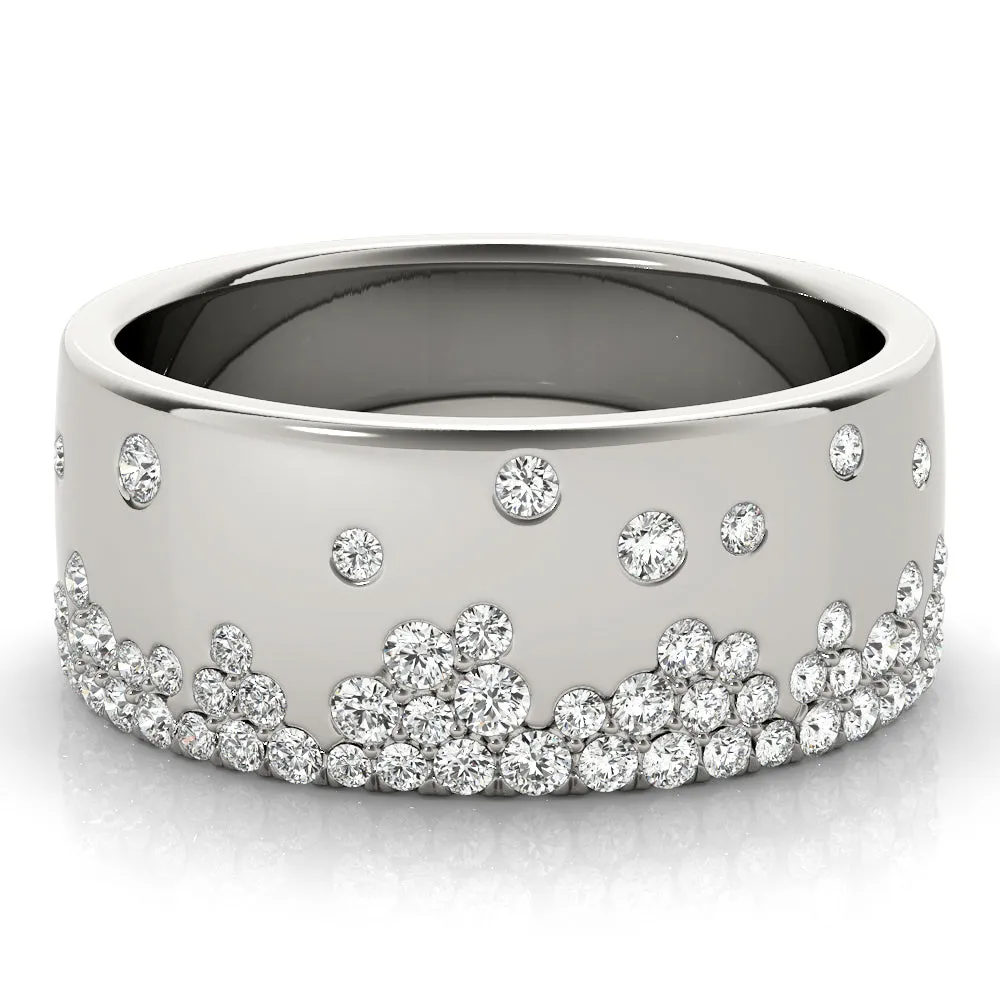 14K Ladies Diamond Wedding Band / Ring 8mm
