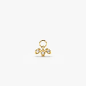 14k Leaf Shape Hoop Charm