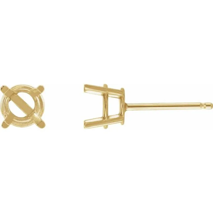 14K Yellow 8 mm Natural Peridot Stud Earrings