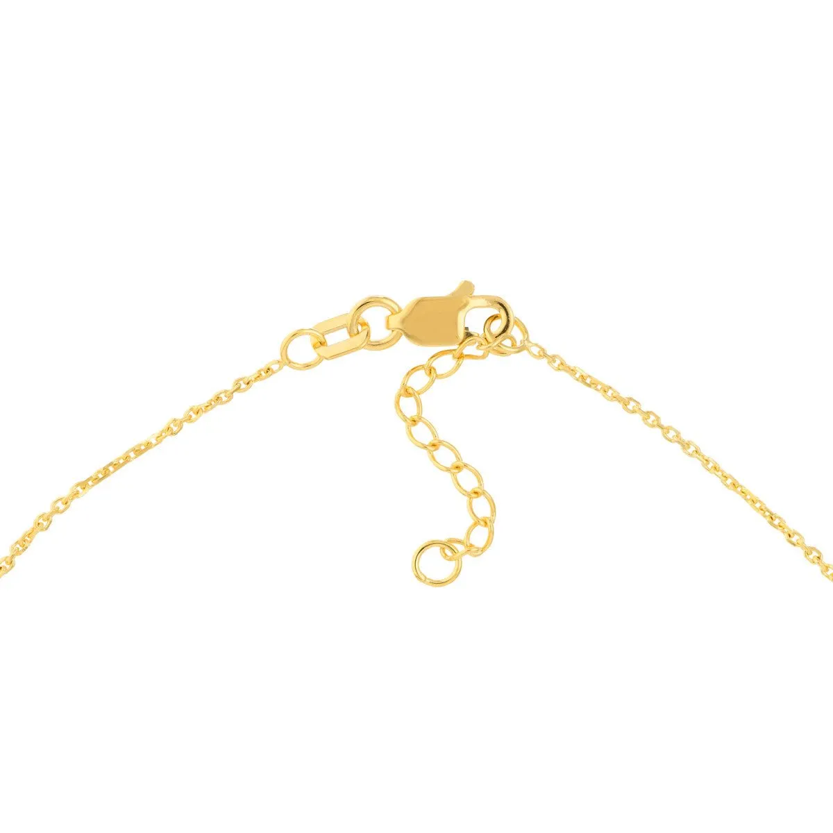 14K Yellow Gold D/C and Mini Polished Bead Adjustable Anklet