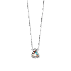 18"   2" Oxidized Spiny Oyster and Turquoise Necklace