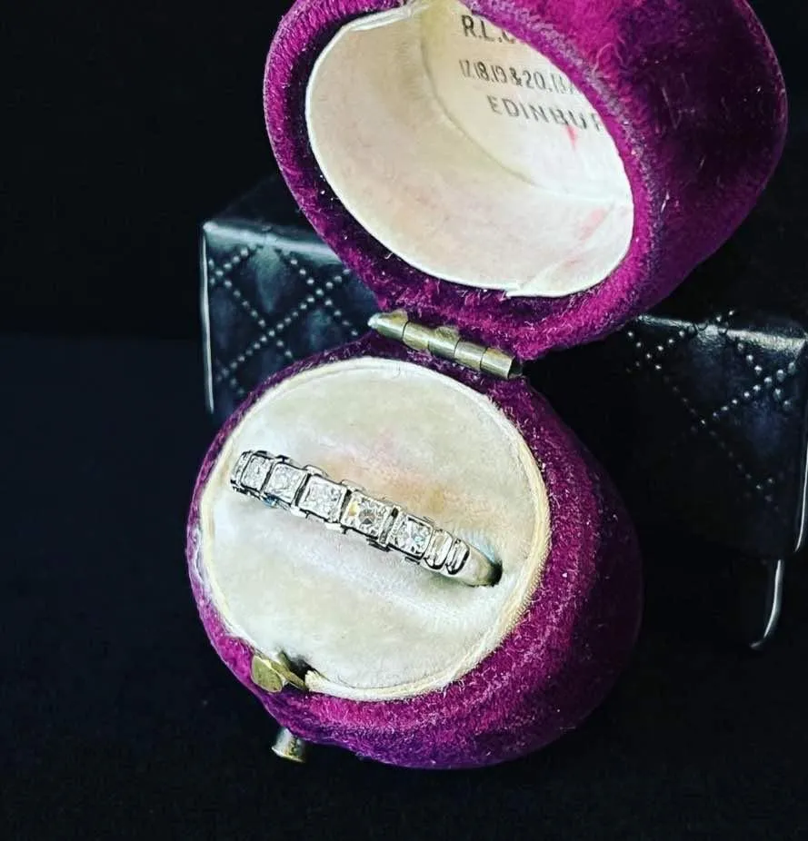 1930s Square and Baguette Cut Diamond Band