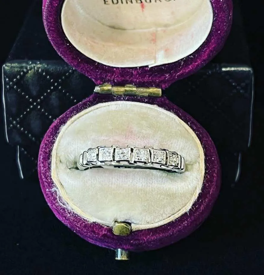 1930s Square and Baguette Cut Diamond Band