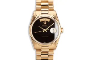 1988 Rolex 18K YG Day-Date 18238 Onyx Dial