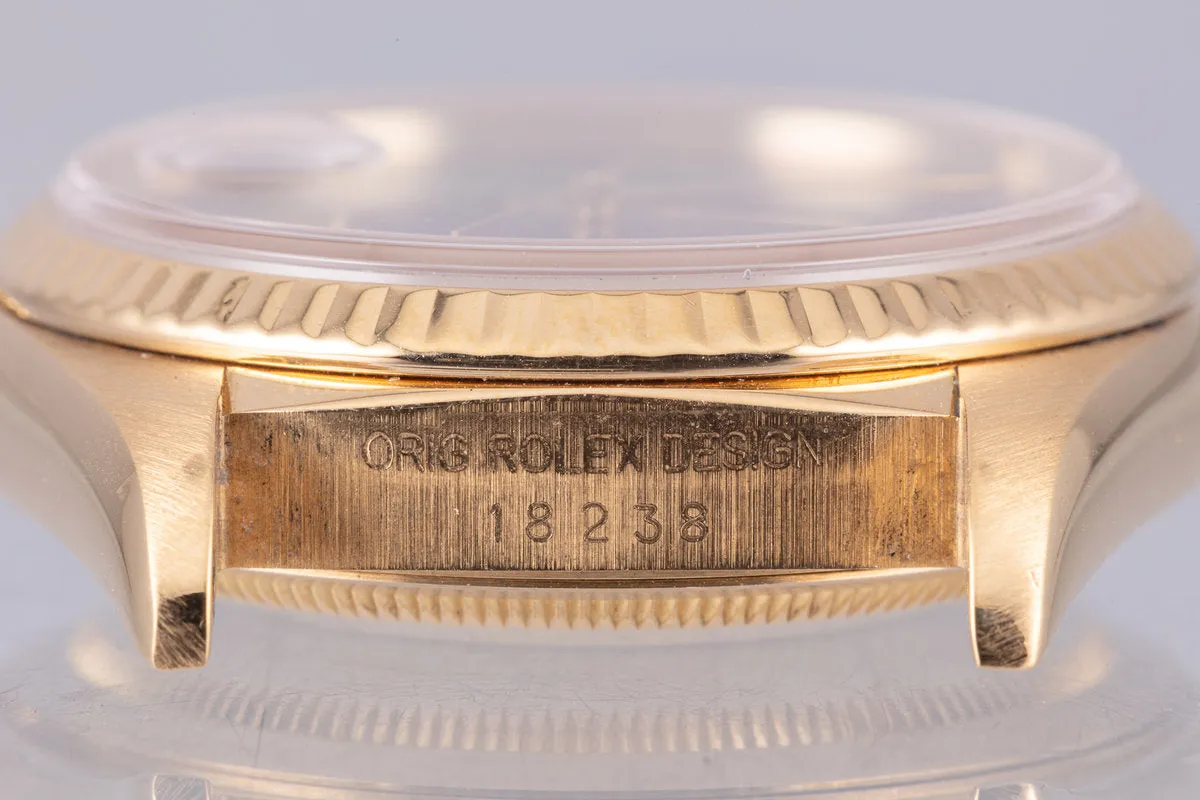1988 Rolex 18K YG Day-Date 18238 Onyx Dial