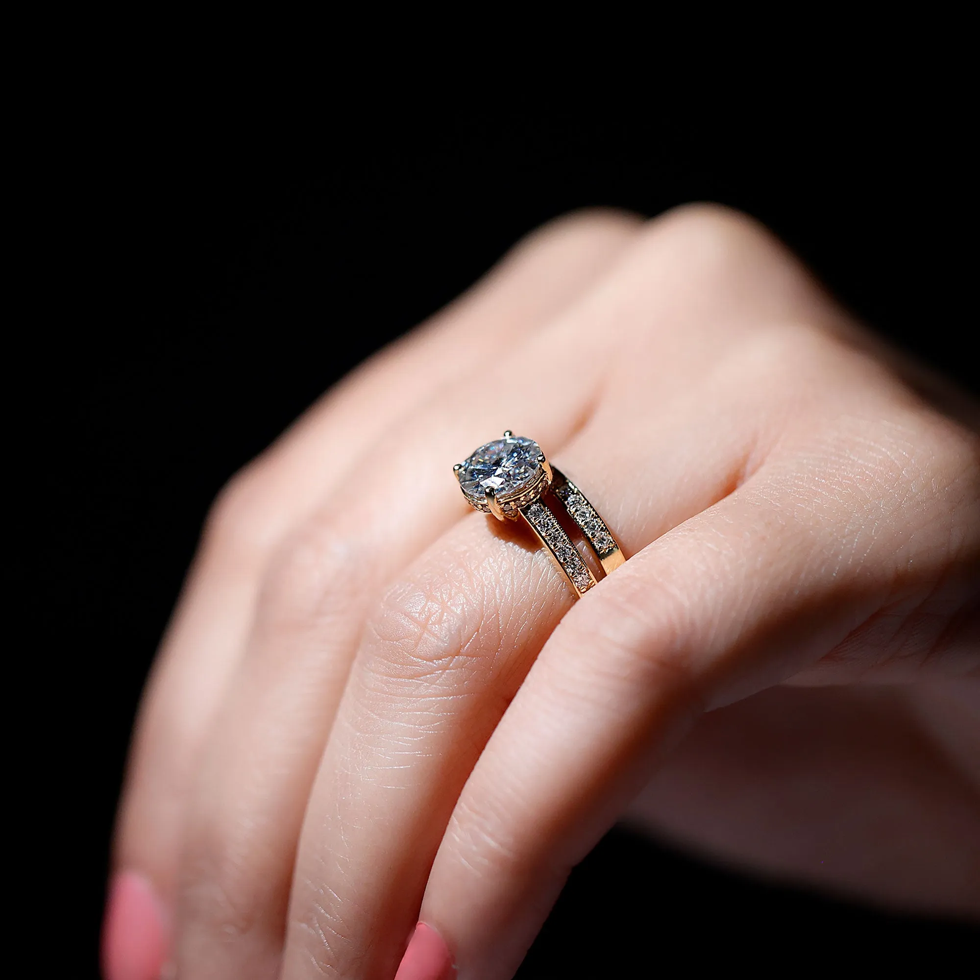 3 CT Solitaire Moissanite Wedding Ring Set