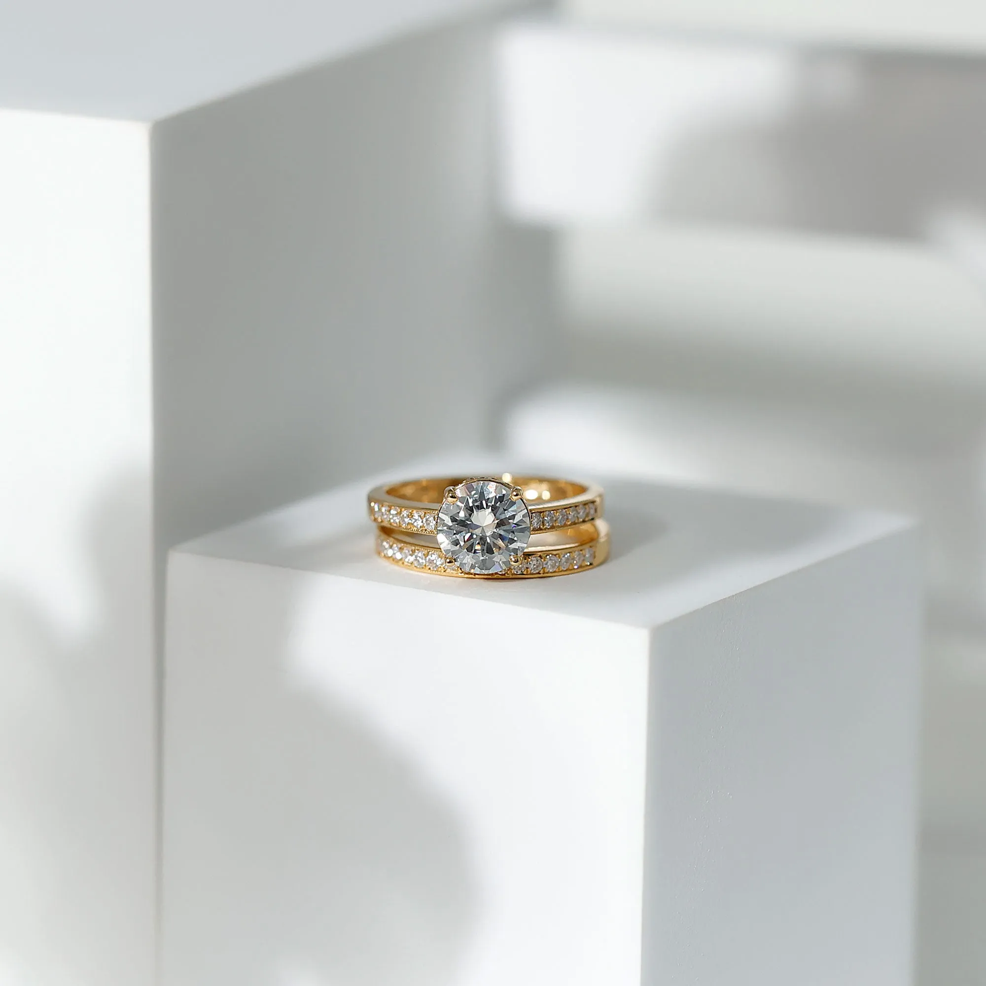 3 CT Solitaire Moissanite Wedding Ring Set