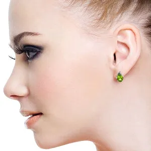 4.26 Carat 14K Solid White Gold Stud Earrings Diamond Peridot