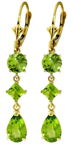 6.3 Carat 14K Solid White Gold Hurston Peridot Earrings