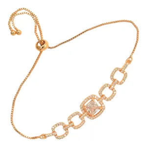 Adjustable Rose Gold CZ Bracelet: Everyday Sparkle