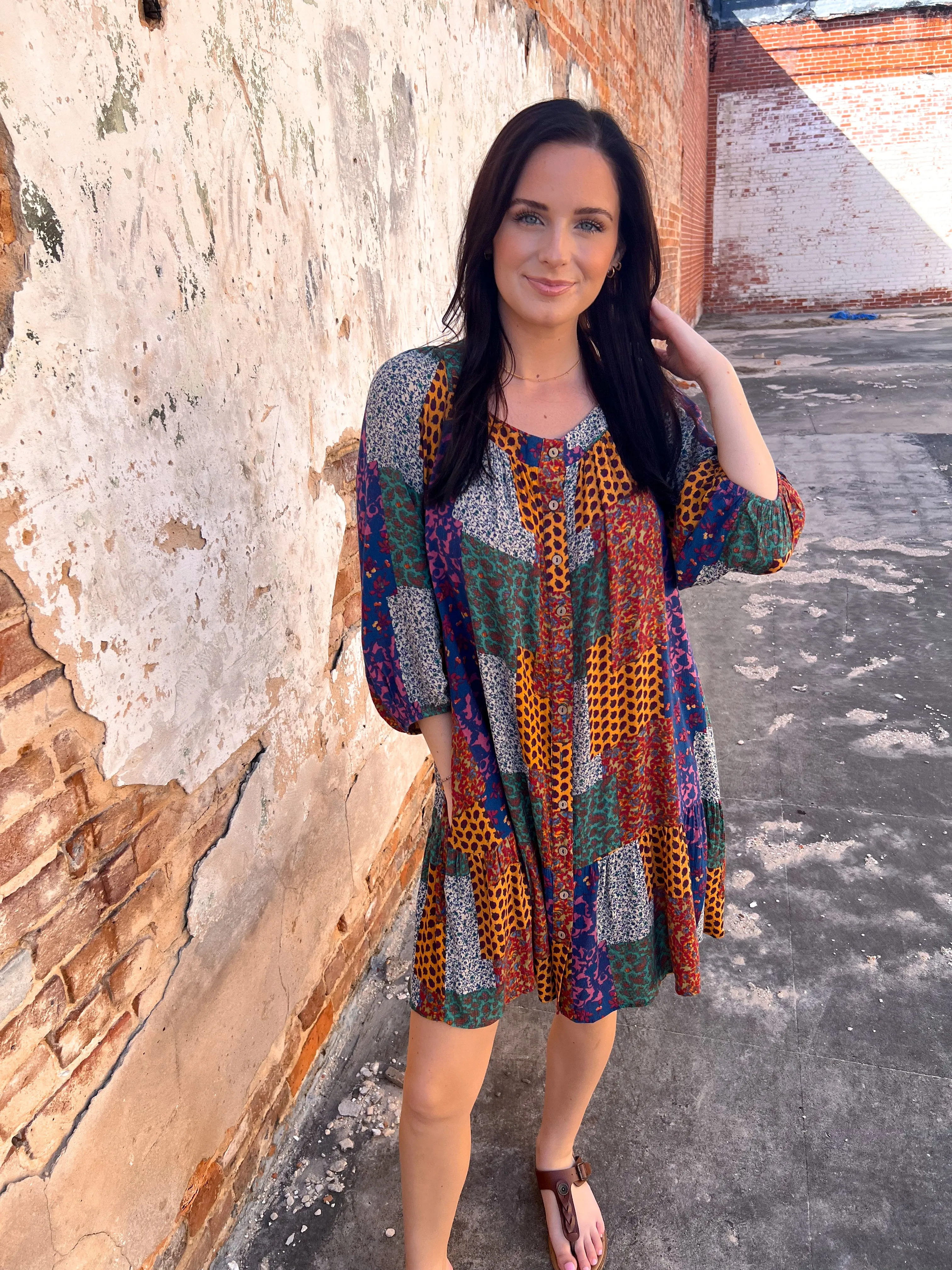Adriana Boho Patchwork Dress
