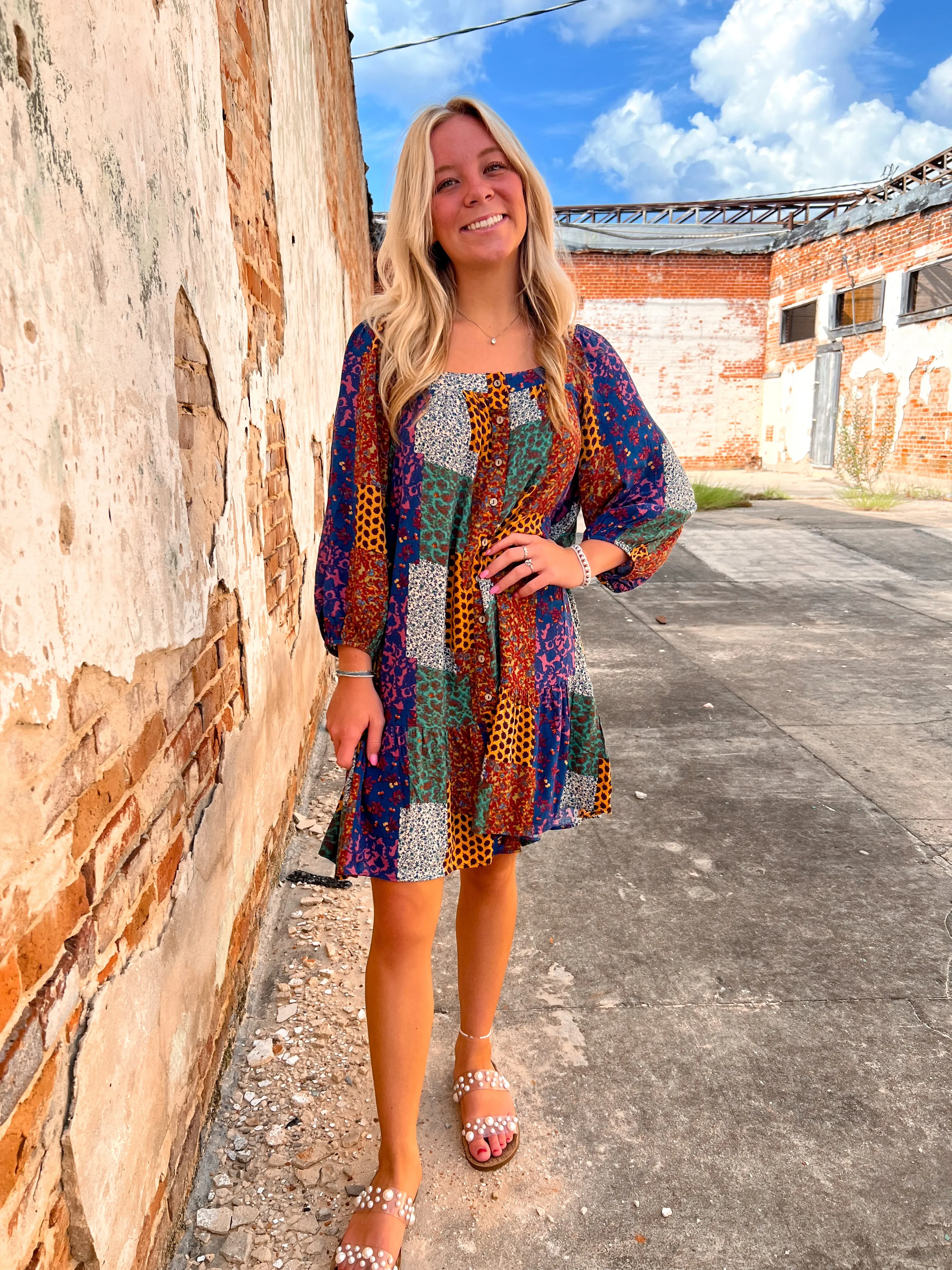 Adriana Boho Patchwork Dress