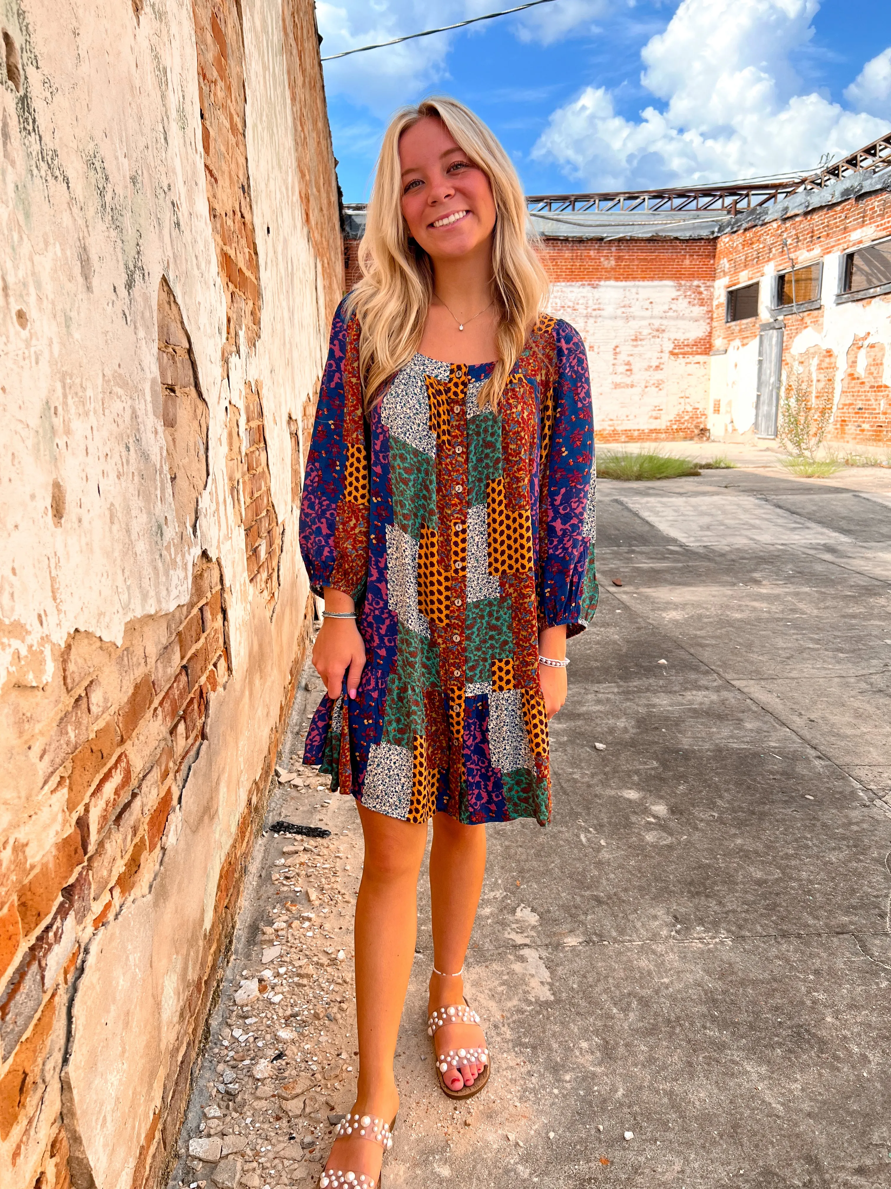 Adriana Boho Patchwork Dress