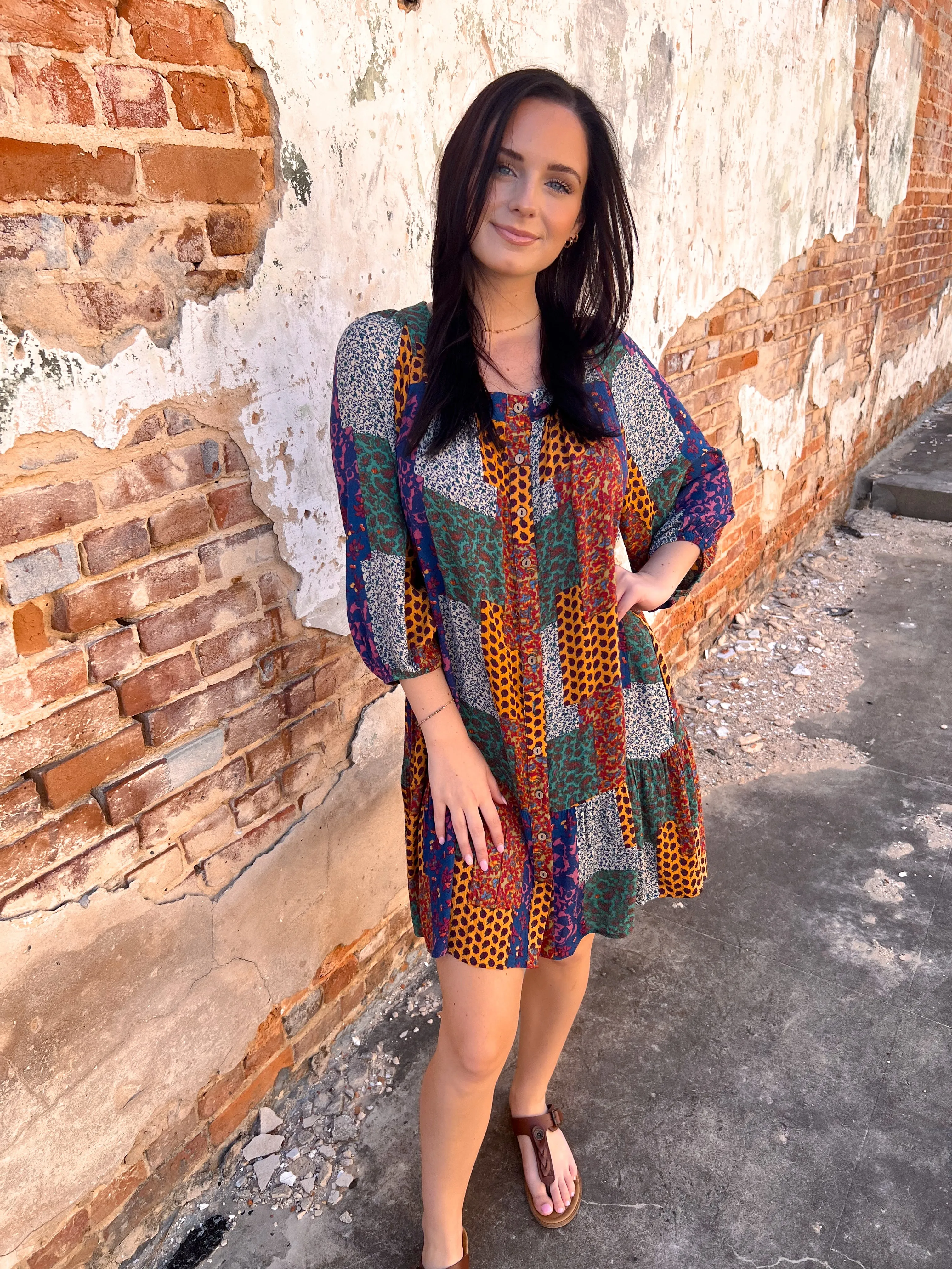 Adriana Boho Patchwork Dress