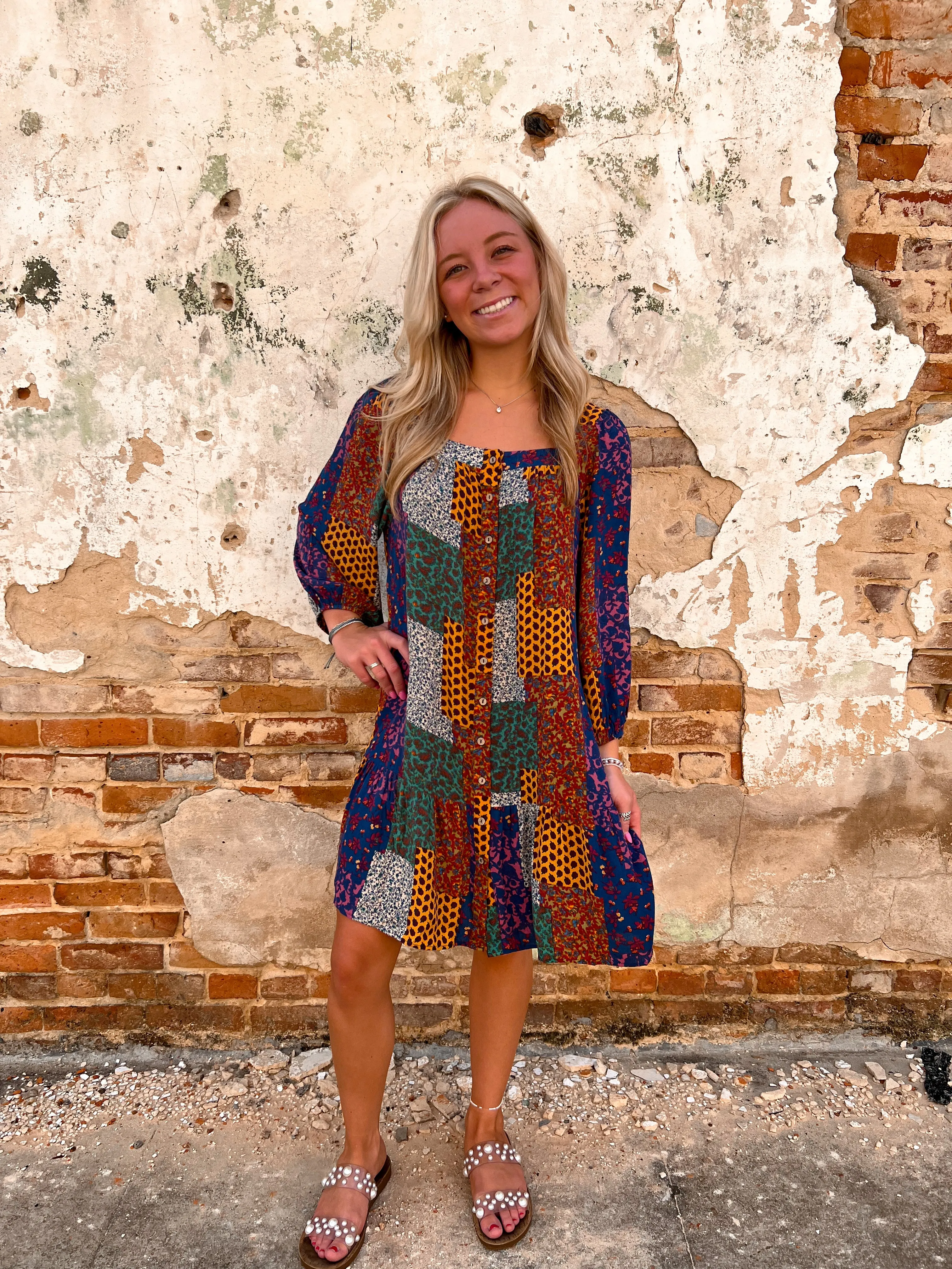 Adriana Boho Patchwork Dress