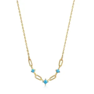 Ania Haie Gold Turquoise Link Necklace N033-03G