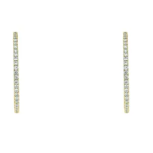 Anna 2” Inside Outside CZ Gold Hoop Earrings