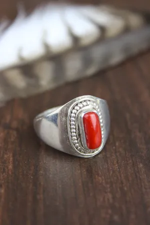 Antique Coral Passion Ring