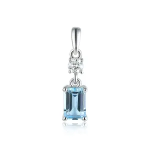 Aquamarine & Diamond Pendant - White Gold
