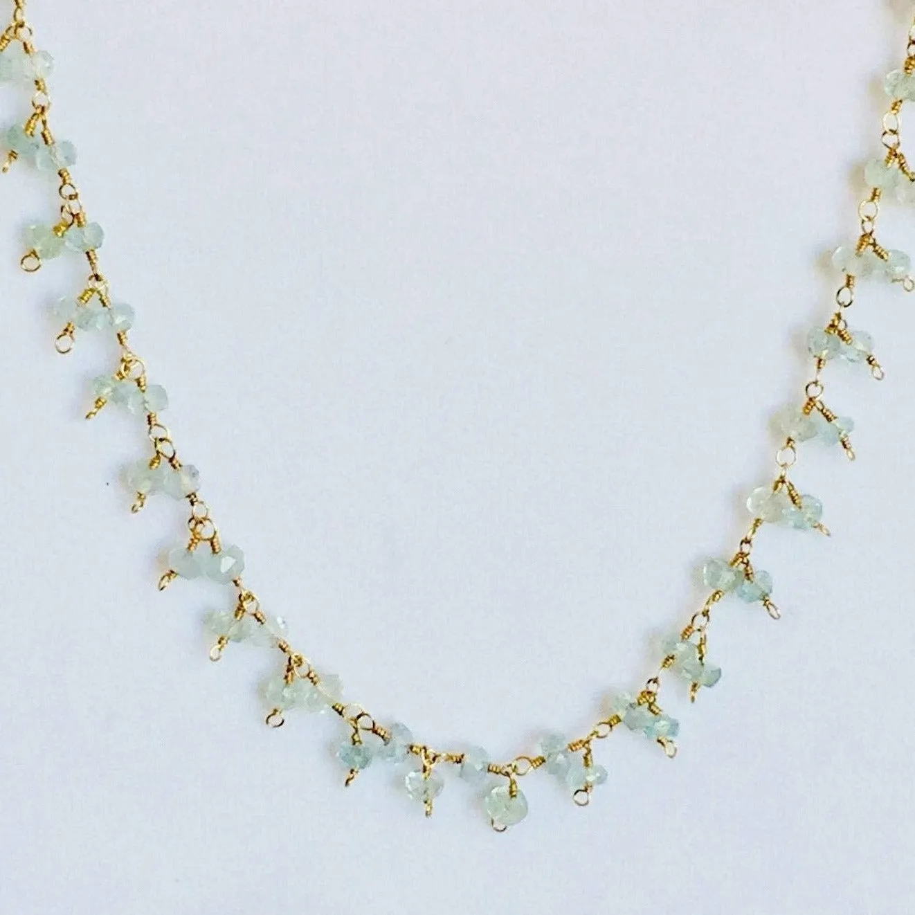 Aquamarine Cluster Necklace - Nice