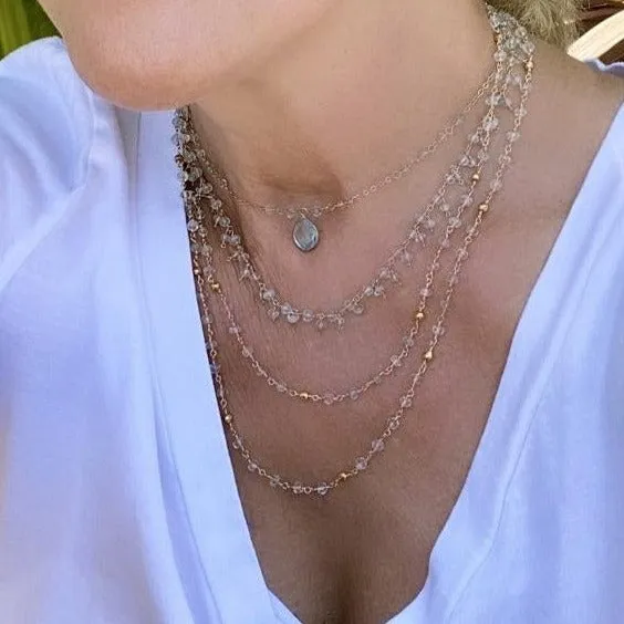 Aquamarine Cluster Necklace - Nice