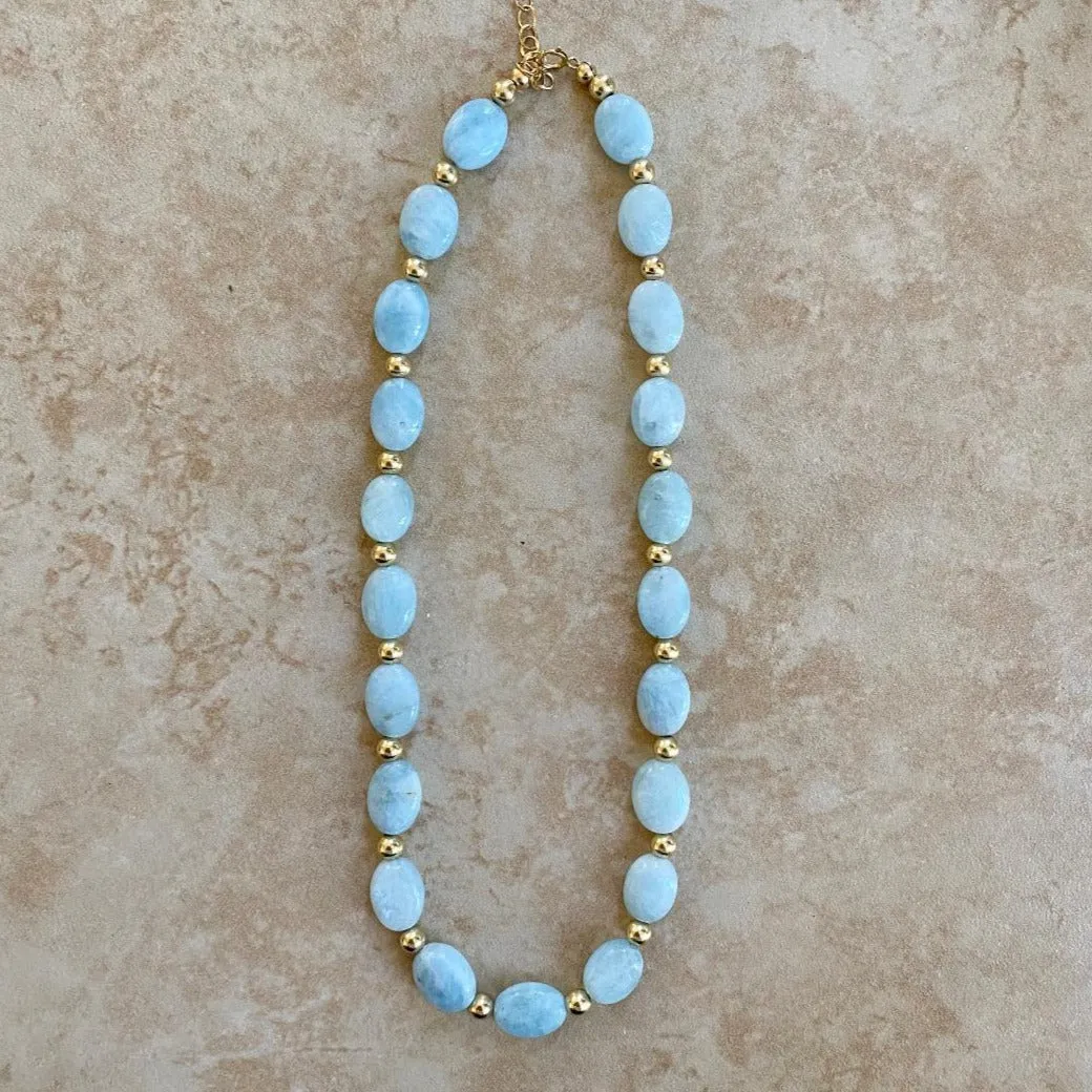 Aquamarine Nugget Necklace