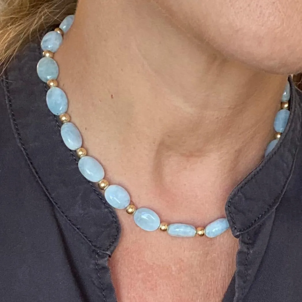 Aquamarine Nugget Necklace