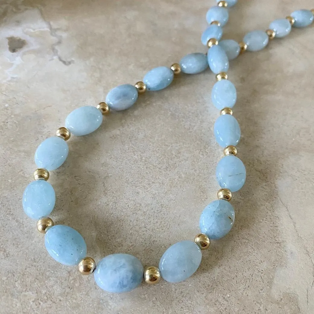 Aquamarine Nugget Necklace