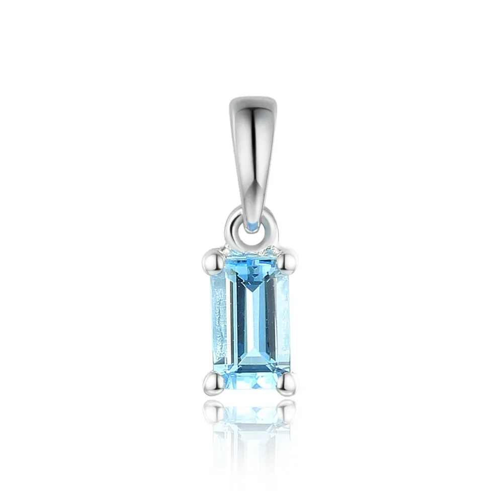 Aquamarine Pendant - White Gold