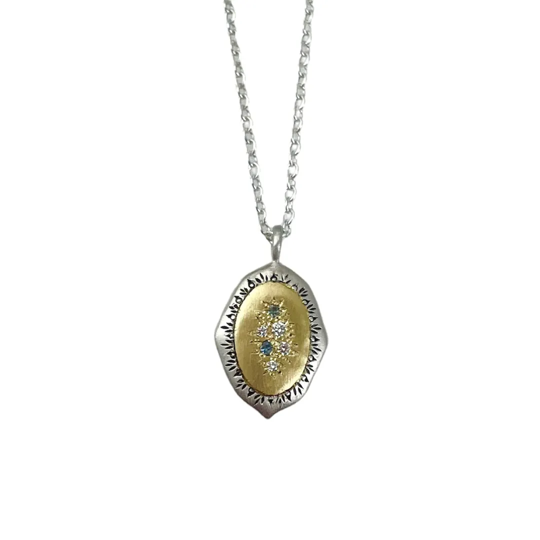 Aquamarine Secret Garden Morning Dew Pendant Necklace