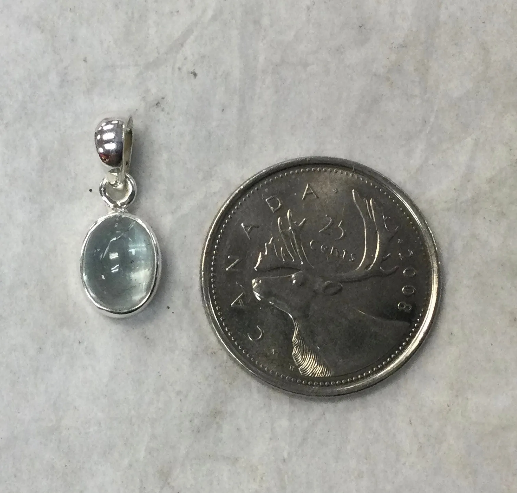Aquamarine Small Oval Pendant