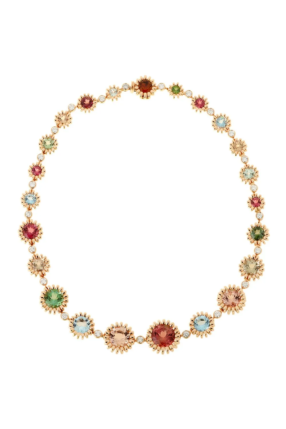 Aqumarine Morganite Diamond Necklace