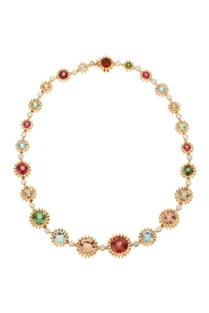 Aqumarine Morganite Diamond Necklace