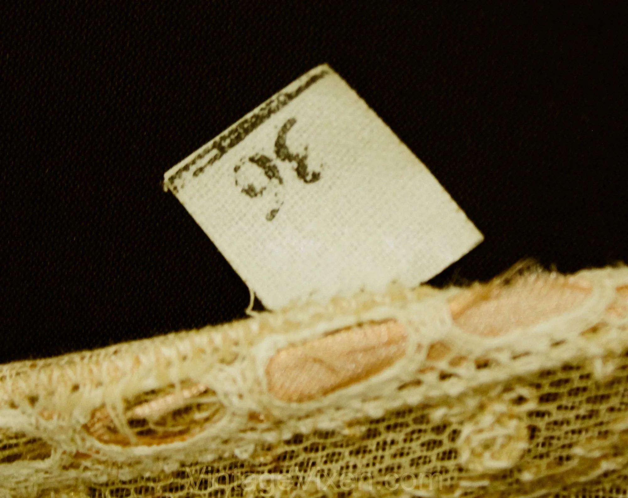 As Is 1920s Cotton Teddy - Size 2 Authentic Deadstock 20s Flapper Era Lingerie - Sheer Beige Camisole Panty - Embroidered Net - Bust 33