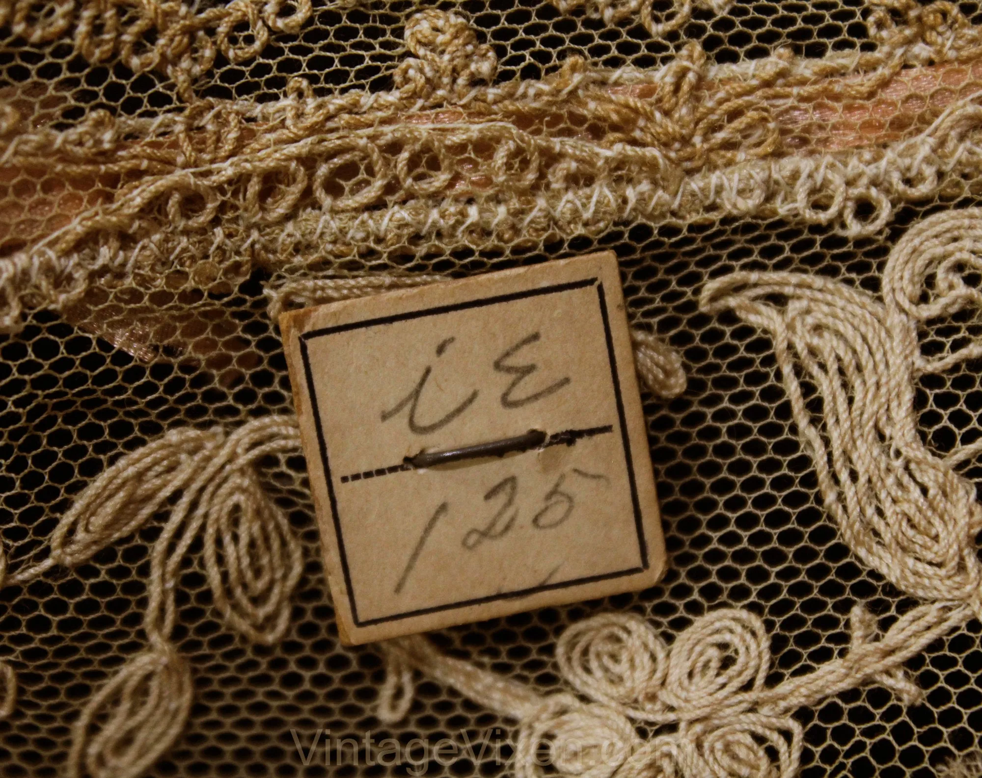 As Is 1920s Cotton Teddy - Size 6 Authentic Deadstock 20s Flapper Era Lingerie - Sheer Beige Camisole Panty - Embroidered Net - Bust 35