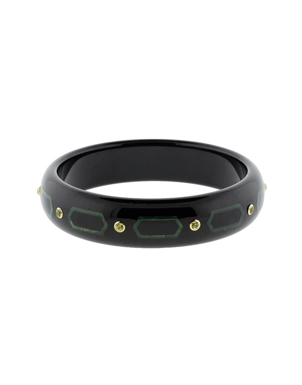 Black And Green Bakelite Bangle