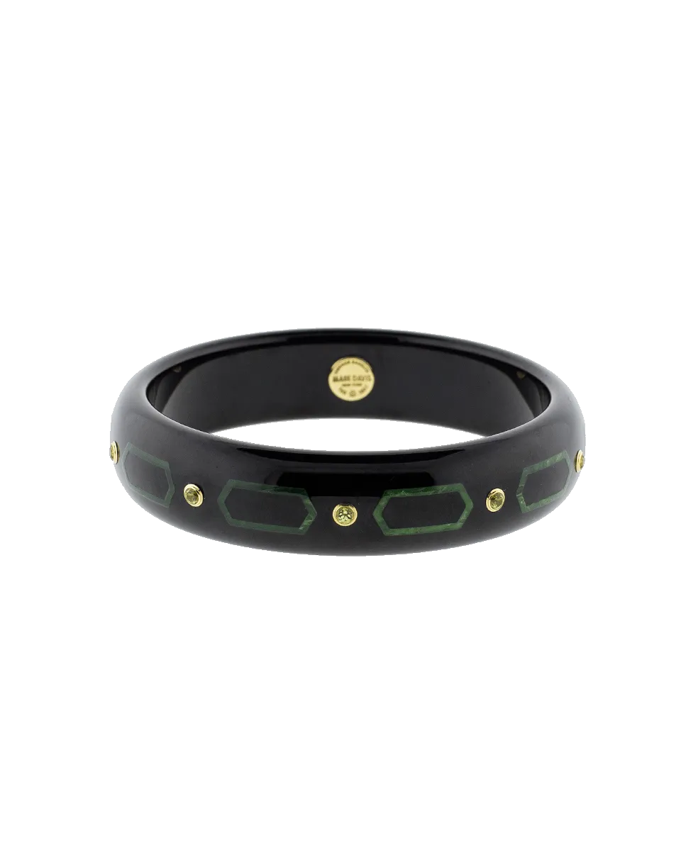 Black And Green Bakelite Bangle