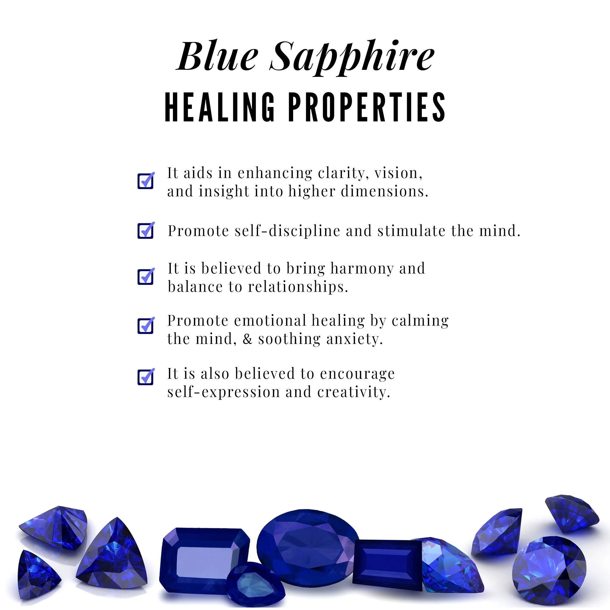 Blue Sapphire and Diamond Semi Eternity Ring