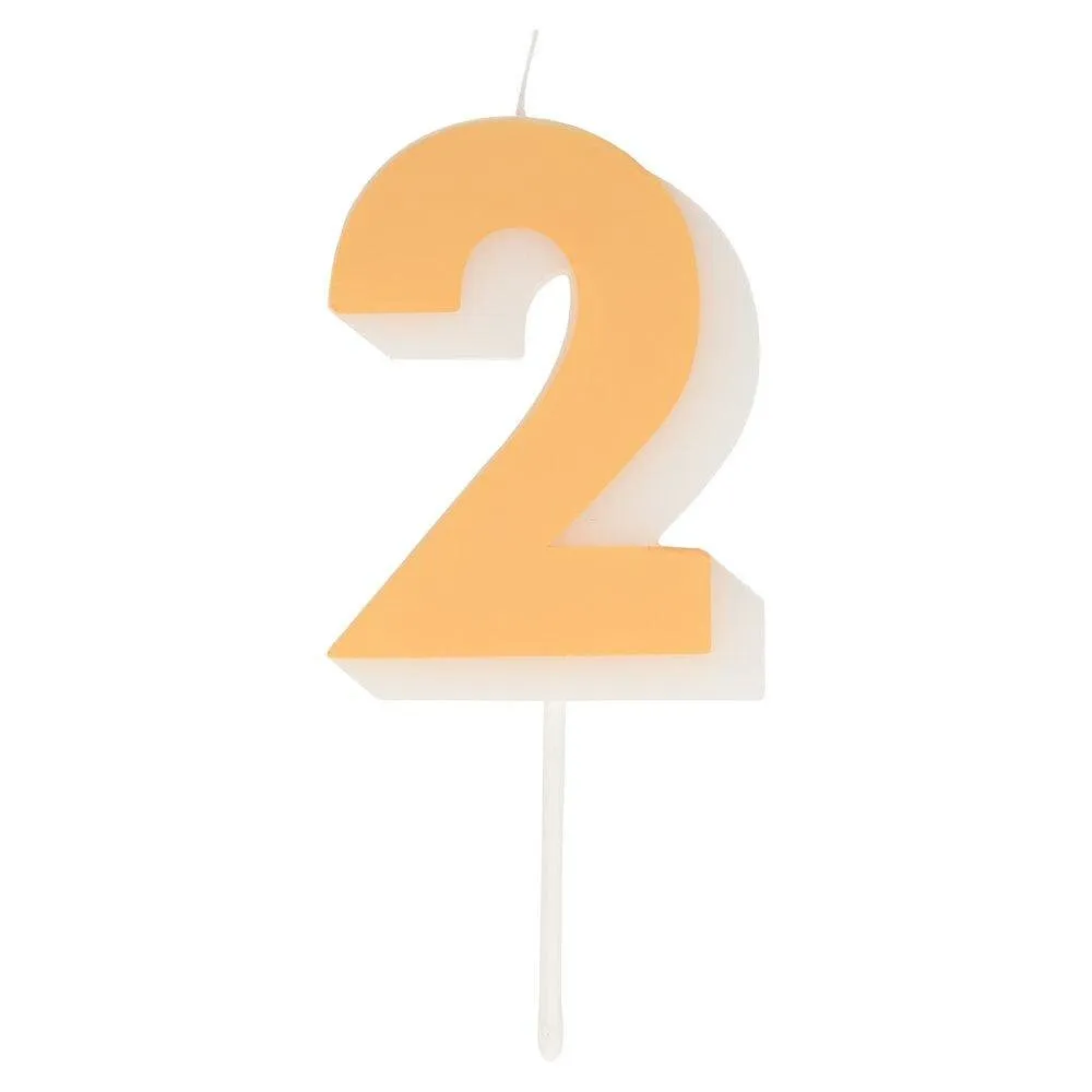 Brightly Colored Number Birthday Candle from Meri Meri, Pick Your Number 0 Through 9