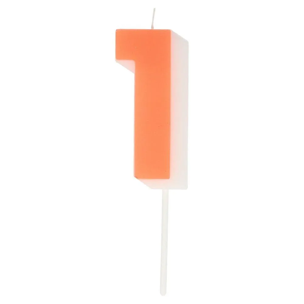 Brightly Colored Number Birthday Candle from Meri Meri, Pick Your Number 0 Through 9