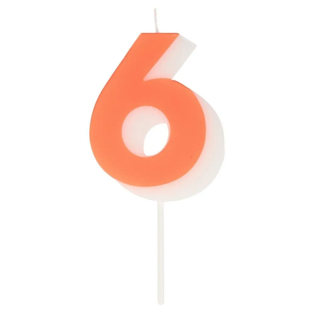 Brightly Colored Number Birthday Candle from Meri Meri, Pick Your Number 0 Through 9