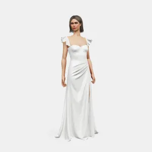 Bustier w/ rufflfe straps  draped
