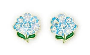 Earrings - Hydrangea Flowers, BLUE