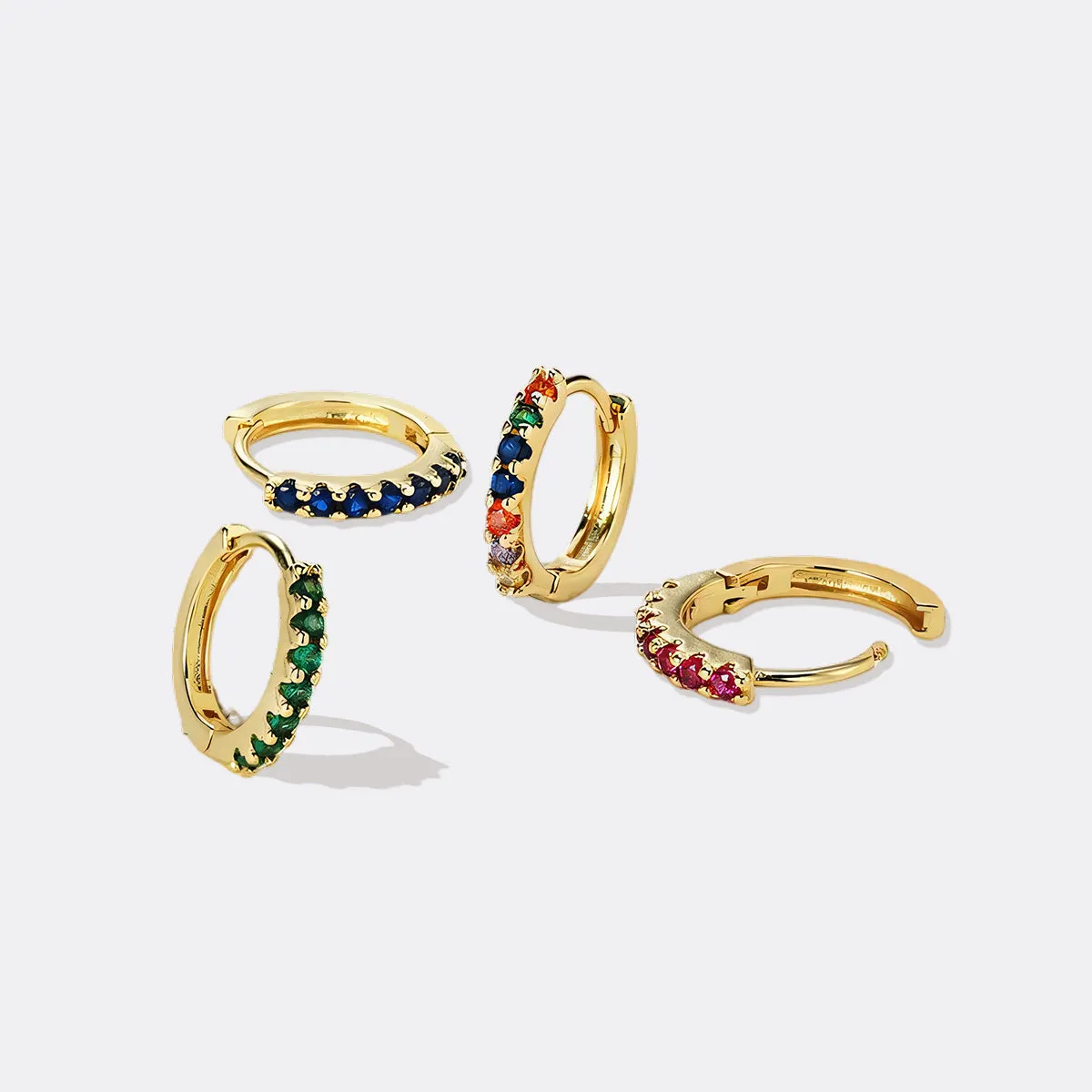 Gemstone Huggie Hoop Sleeper Earrings