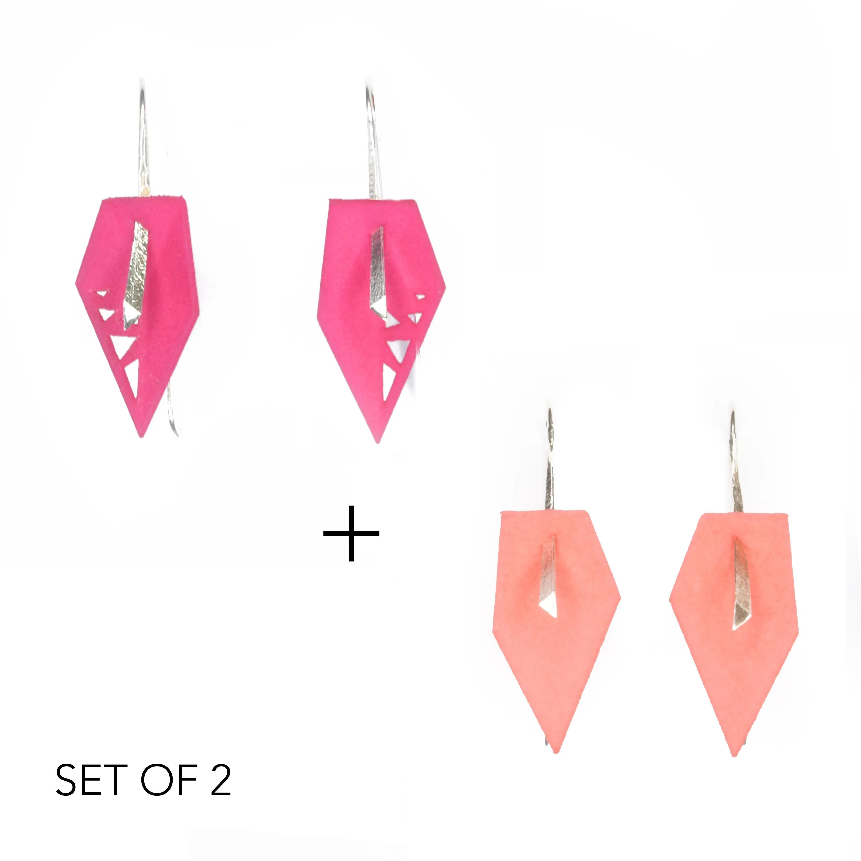 Geometric Drop Interchangeable Earrings (2 Colors, 1 set of Silver Hooks) - Vertigo
