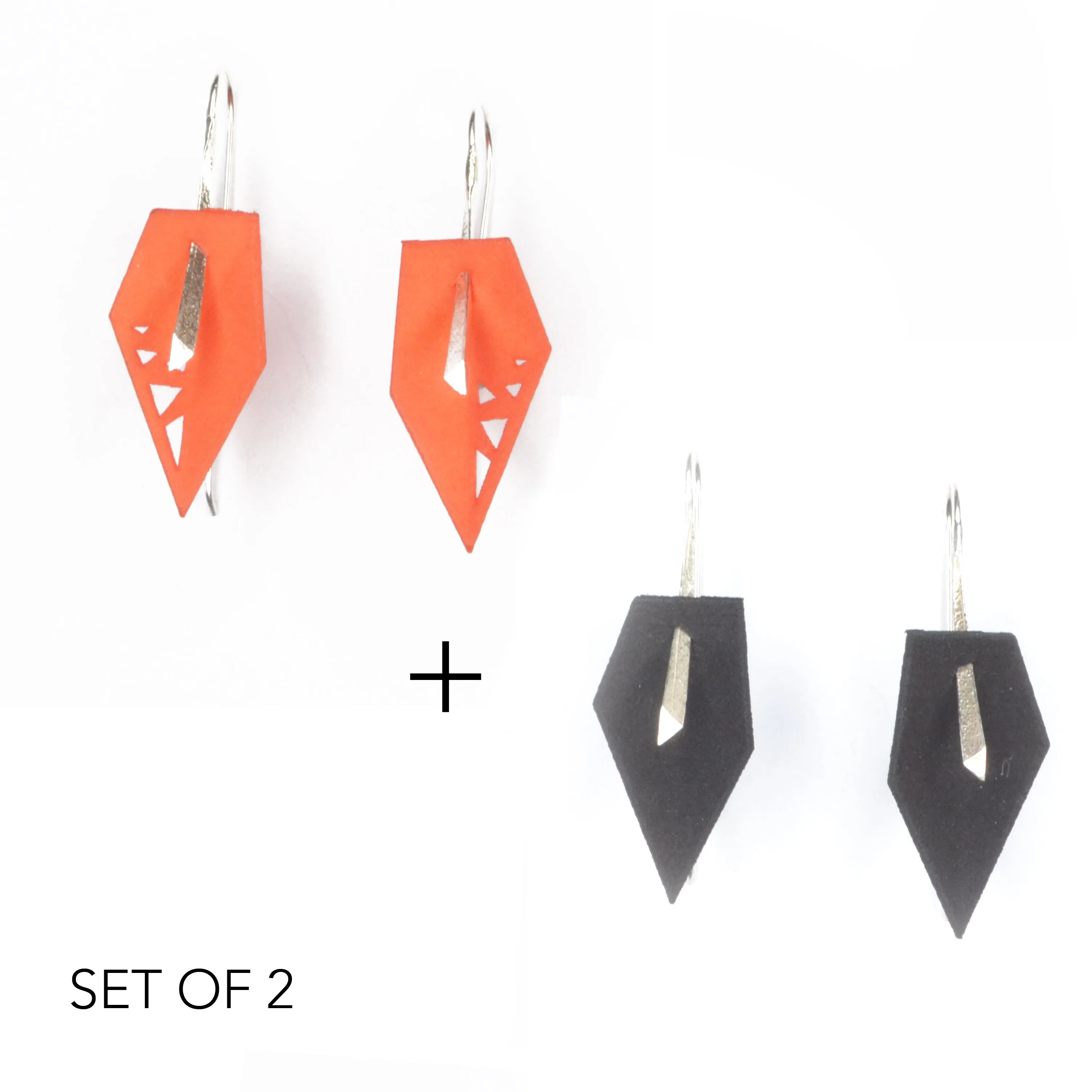 Geometric Drop Interchangeable Earrings (2 Colors, 1 set of Silver Hooks) - Vertigo