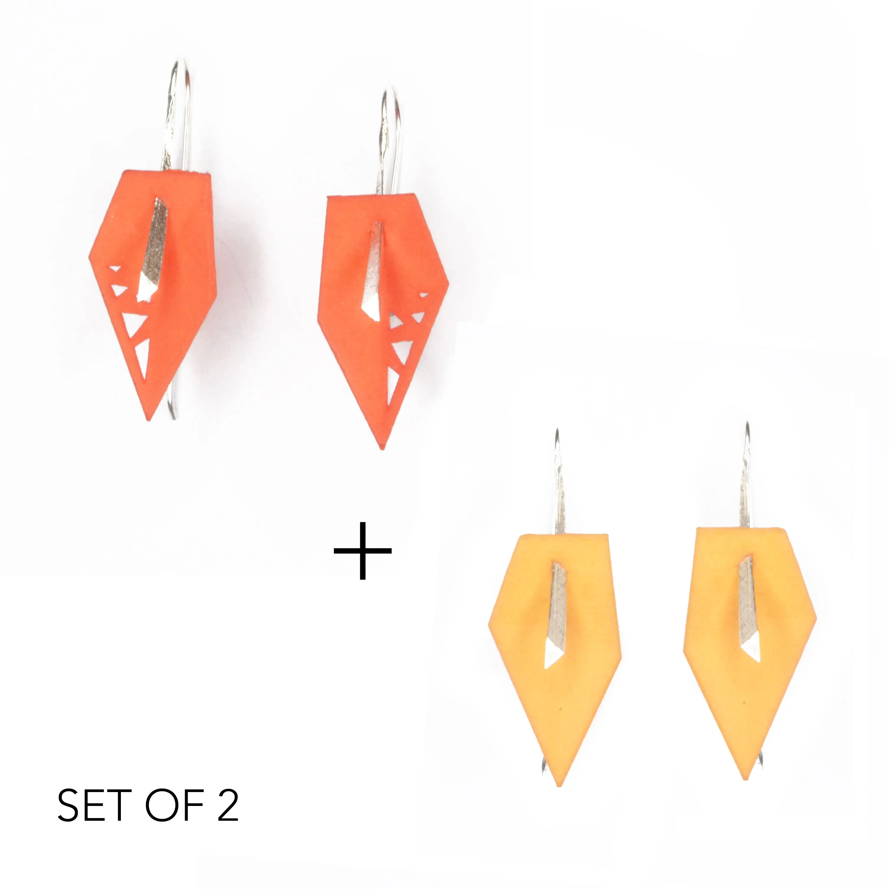 Geometric Drop Interchangeable Earrings (2 Colors, 1 set of Silver Hooks) - Vertigo