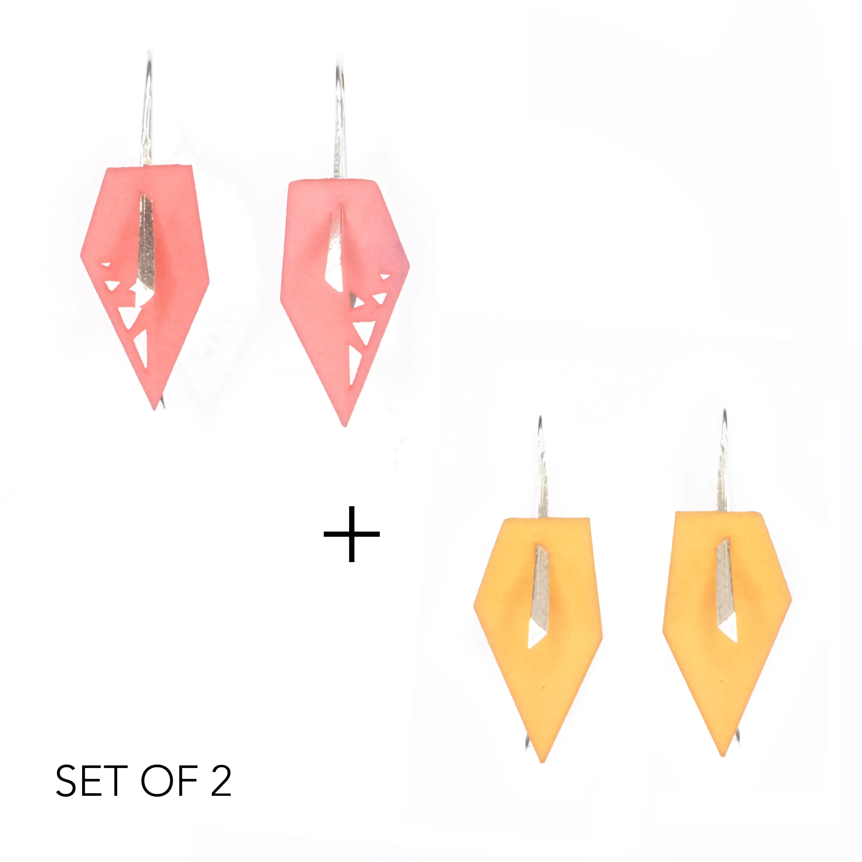 Geometric Drop Interchangeable Earrings (2 Colors, 1 set of Silver Hooks) - Vertigo