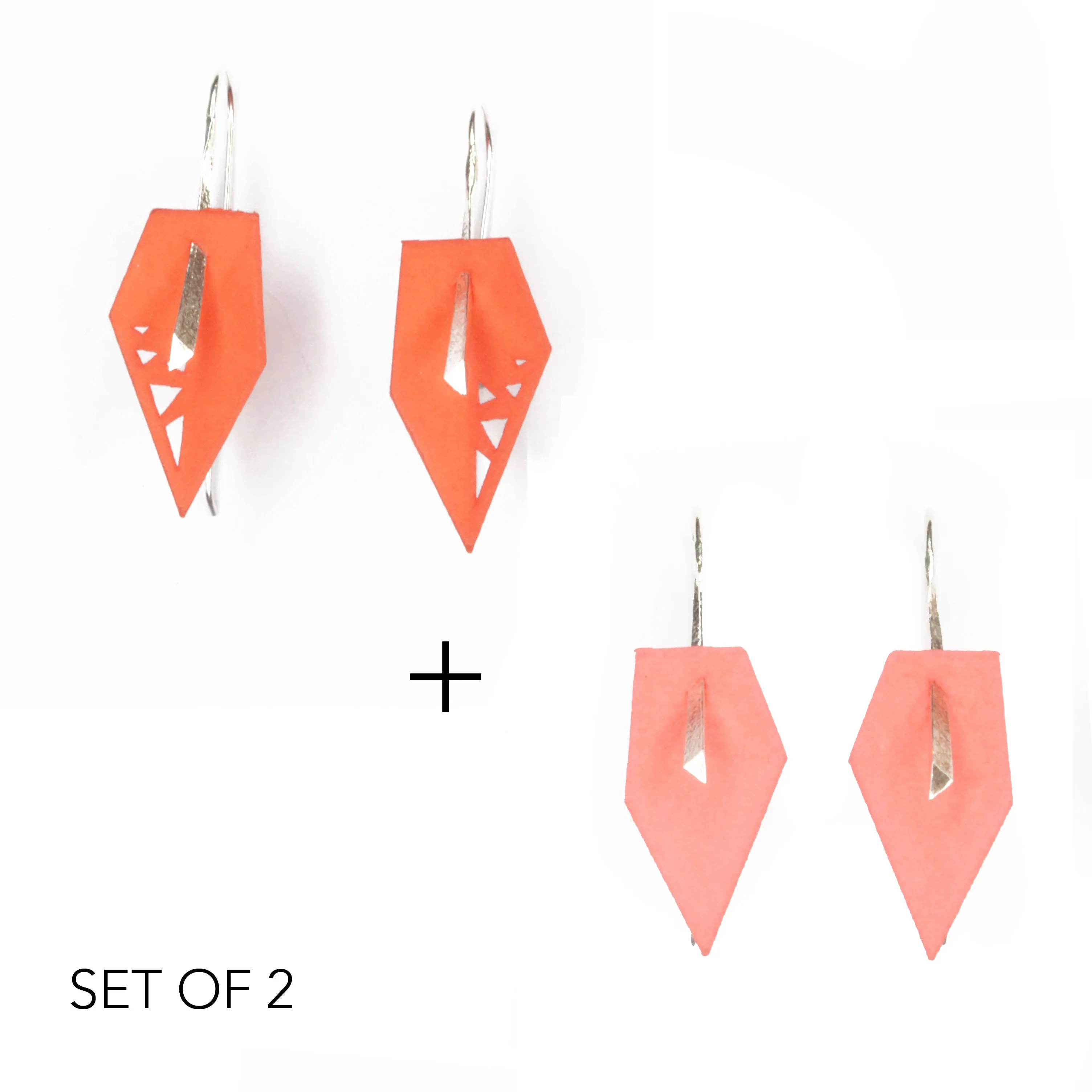 Geometric Drop Interchangeable Earrings (2 Colors, 1 set of Silver Hooks) - Vertigo