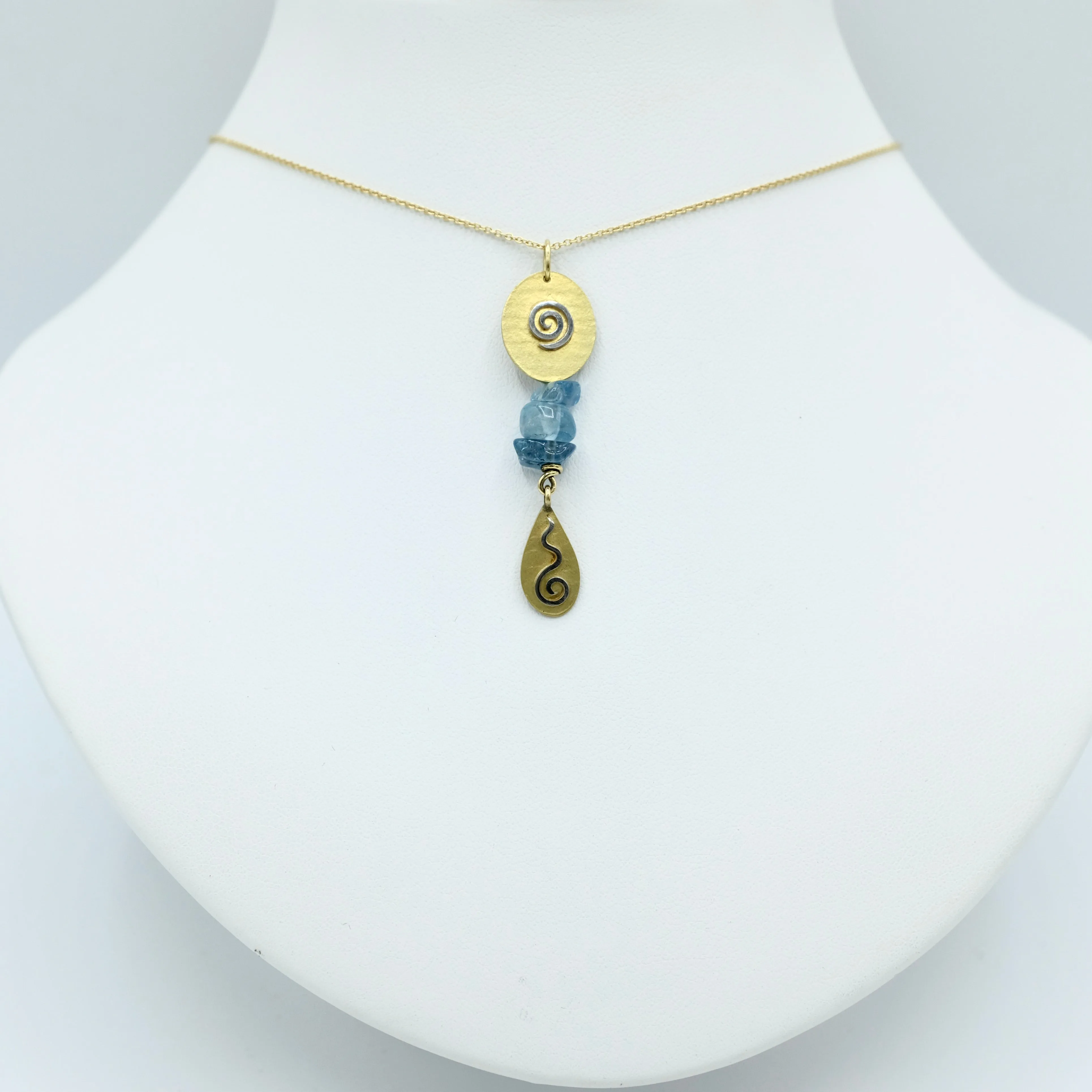 Gerry Summers Aquamarine and Symbol Pendant